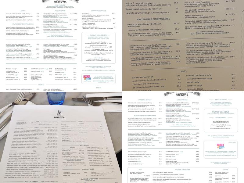 Riding House Fitzrovia Menu