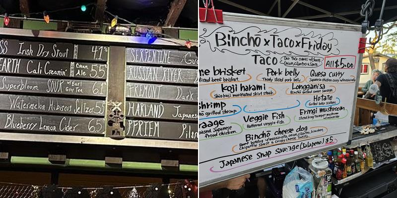 Whistle Stop Bar Menu