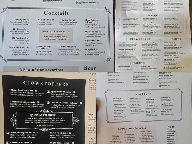 Bosscat Kitchen & Libations Menu