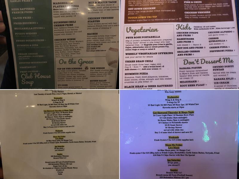 Bookies Bar & Grill Menu