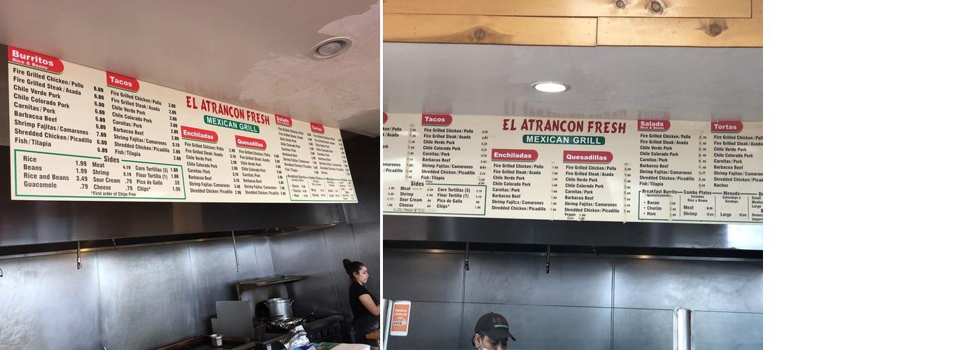 Bar El Atrancon Menu