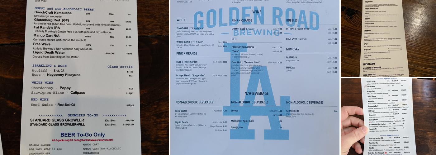 The Pub at Golden Road- Atwater Village Menu