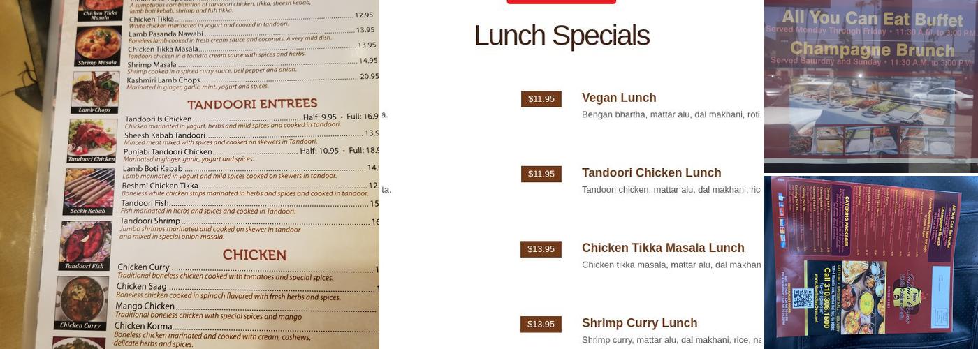 New India's Oven Menu