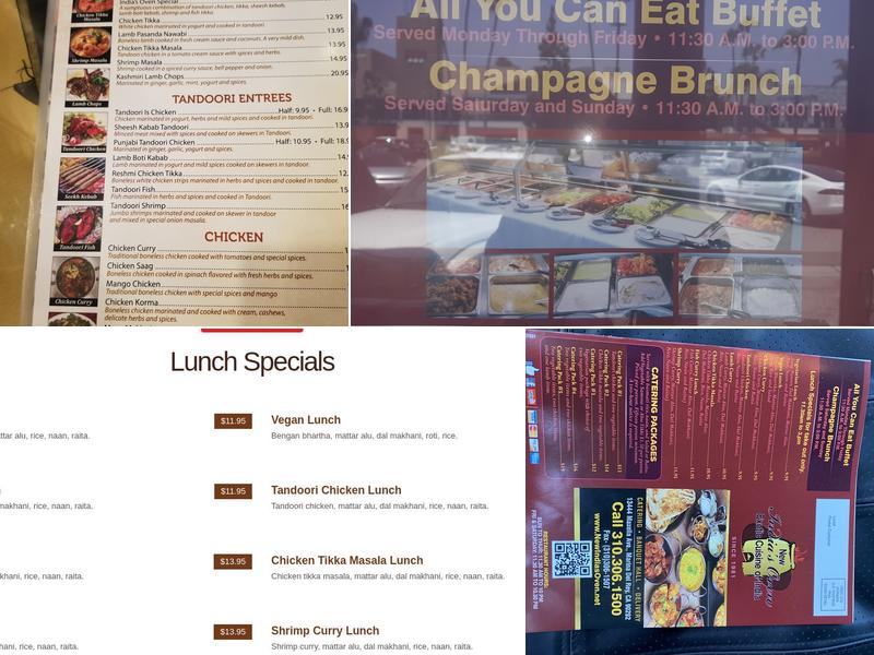 New India's Oven Menu