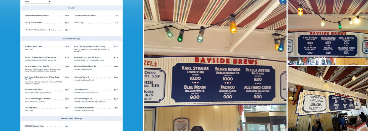 Bayside Brews Menu