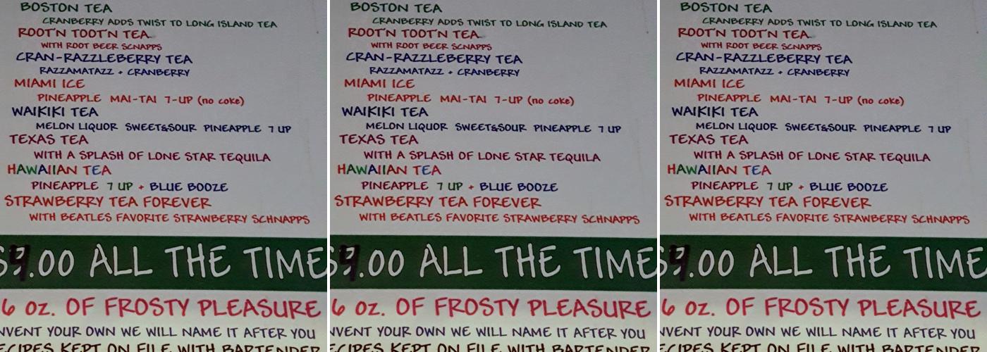 One More Thats It Pub Menu