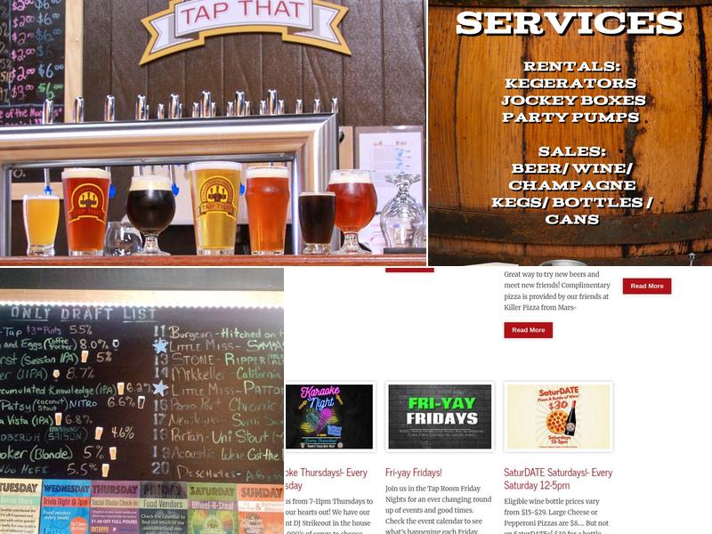 Tap That Draft Beer Services and Taproom Menu
