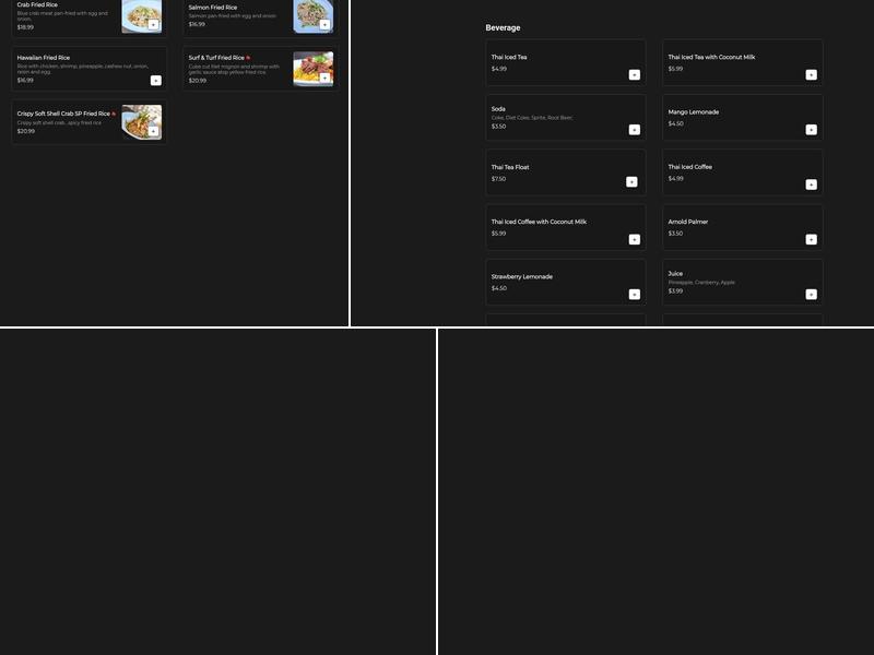 Baramee Thai Restaurant Menu