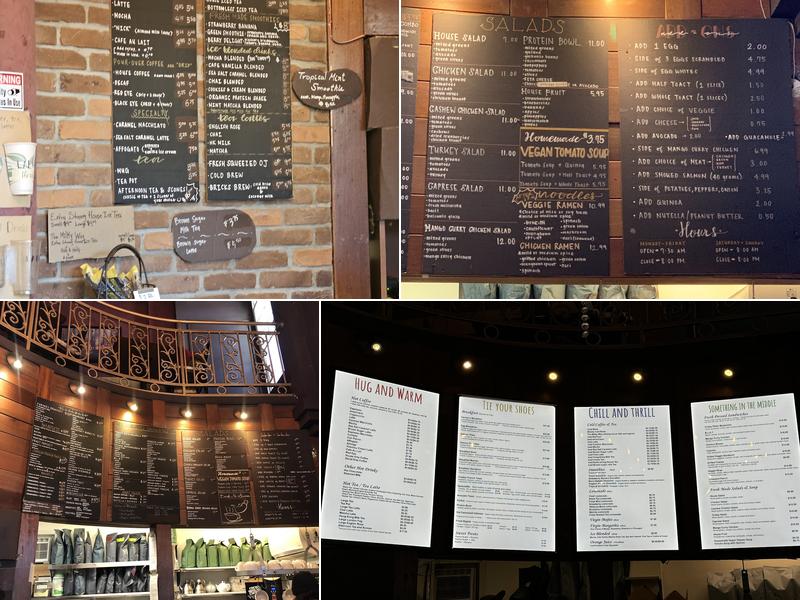 Bricks and Scones Menu