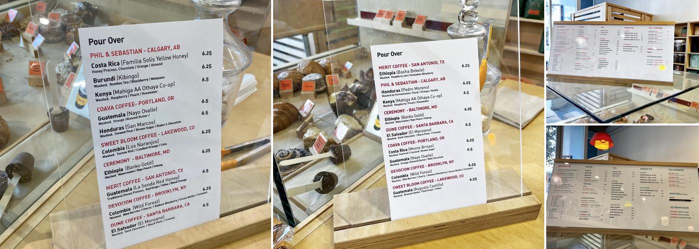 Document Coffee Bar Menu