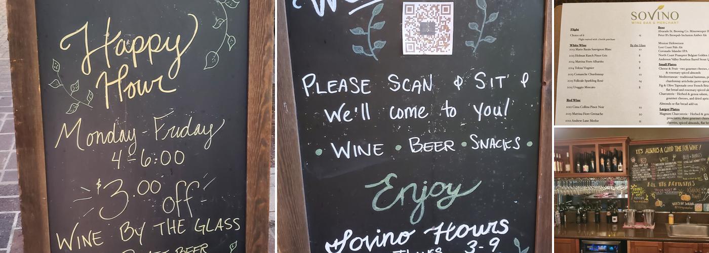Sovino Wine Bar & Merchant Menu