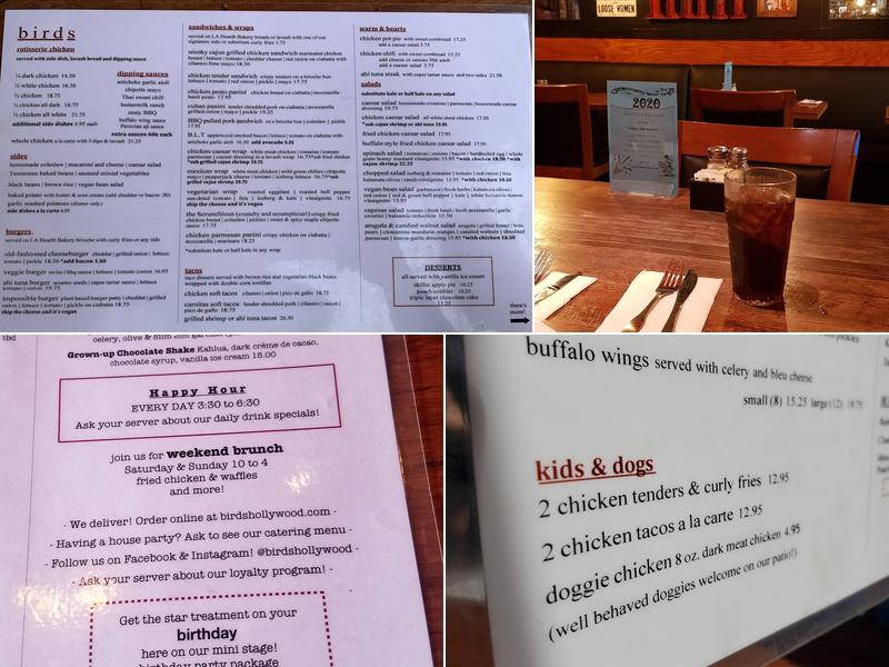 Birds Menu