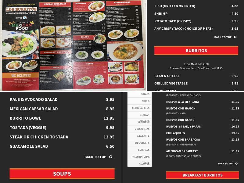 Los Burritos Menu