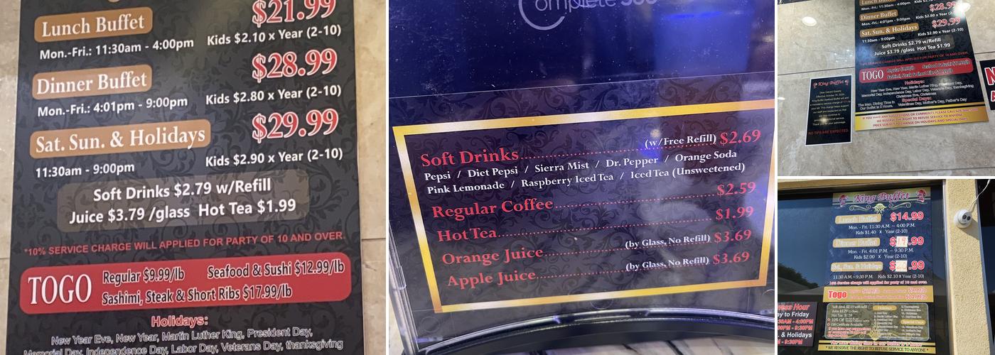 King Buffet Menu
