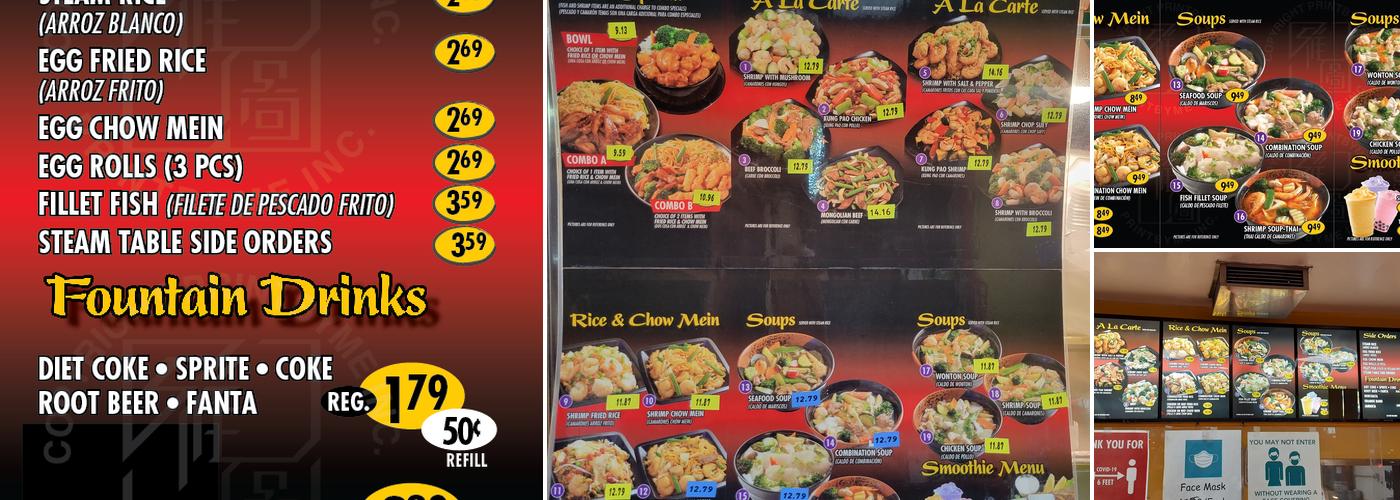 Sunset Express Menu