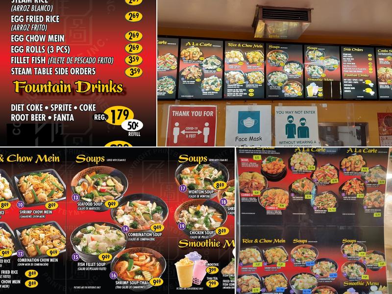 Sunset Express Menu