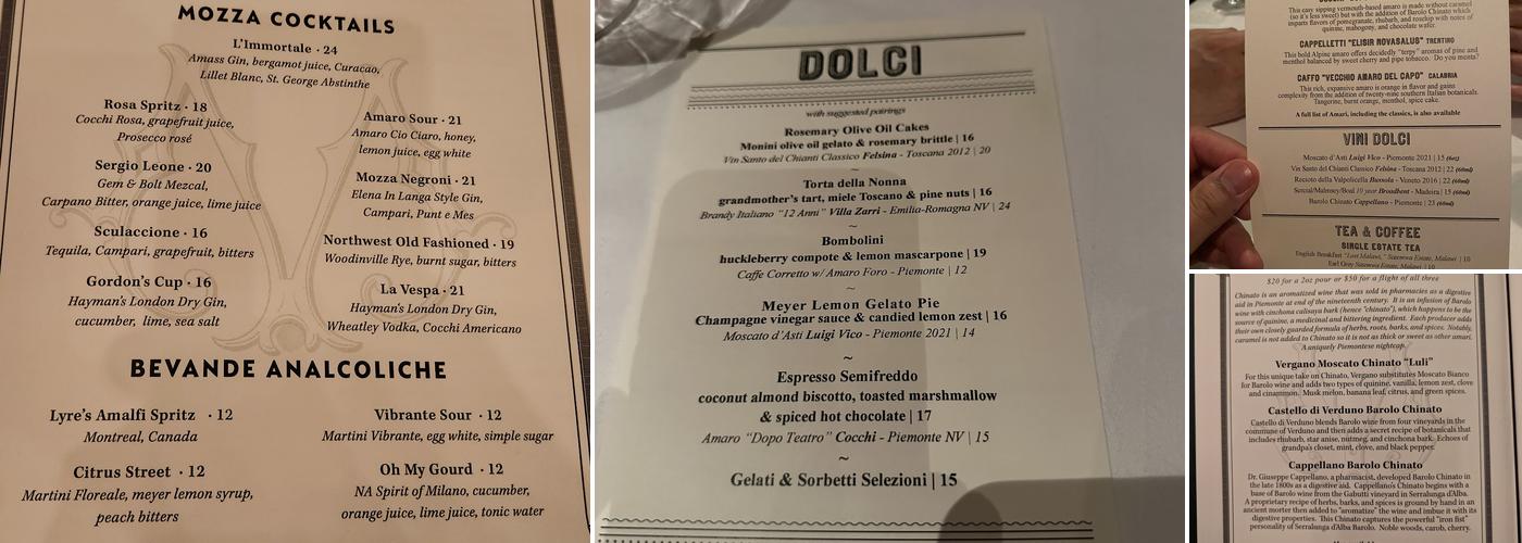 Osteria Mozza Menu