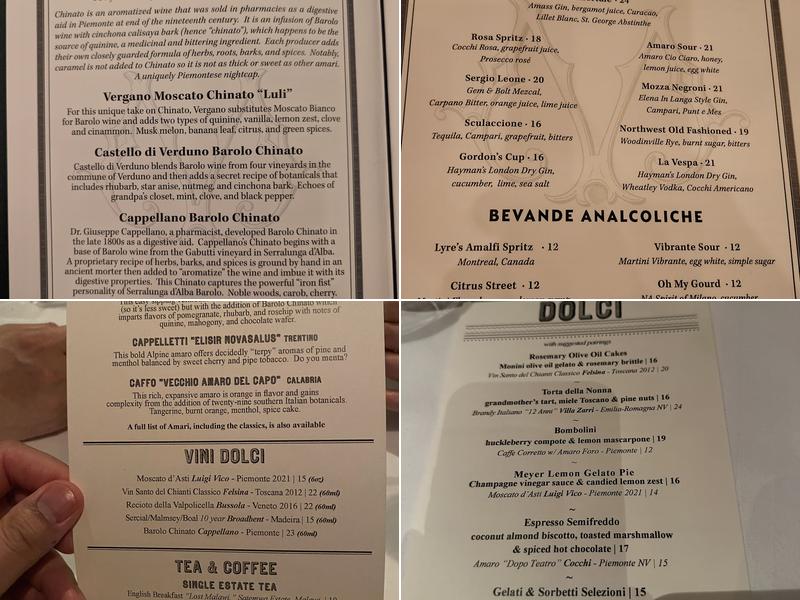 Osteria Mozza Menu