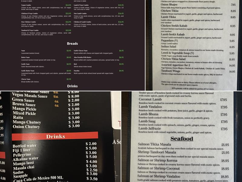 Star of India Tandoori Restaurant Menu