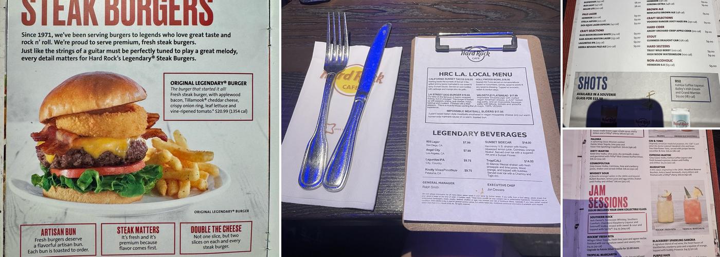 Hard Rock Cafe Menu