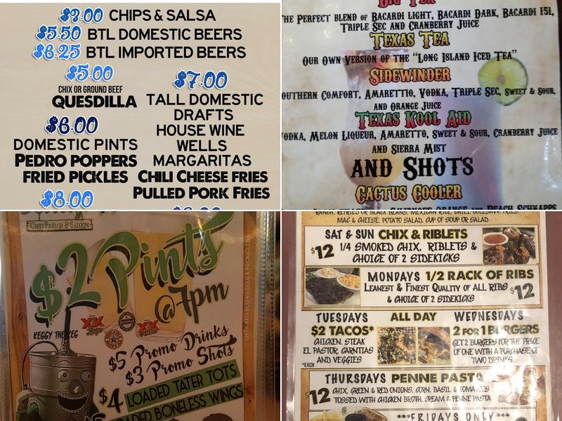 Texas Loosey's Menu