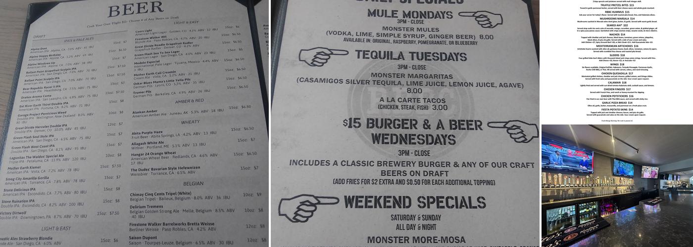 Redondo Beach Brew Co Menu