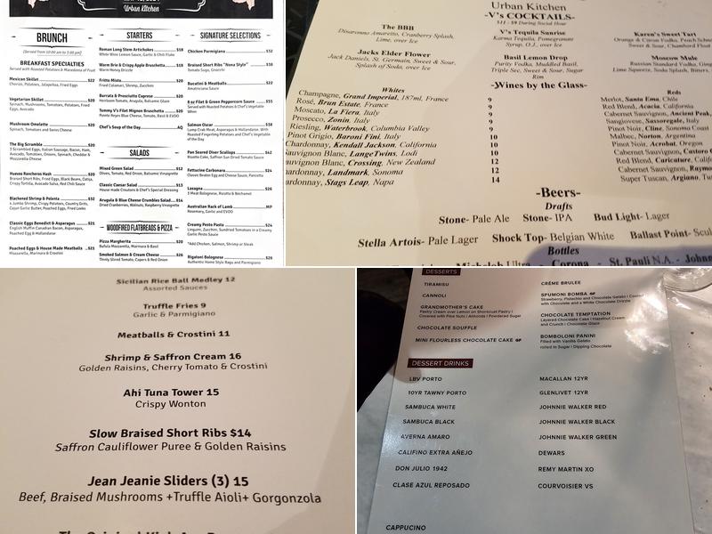 Tommy V's Urban Kitchen & Bar Menu