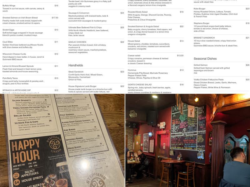 St. Stephen's Green Menu