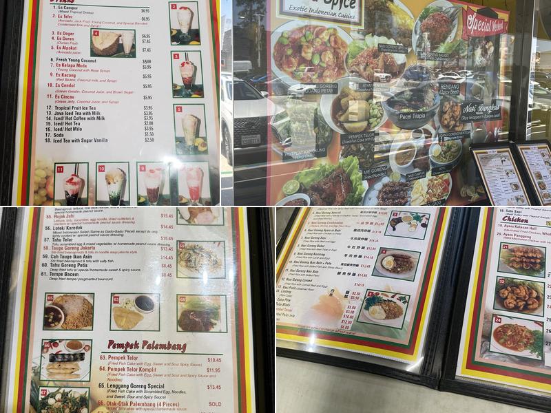 Java Spice Menu