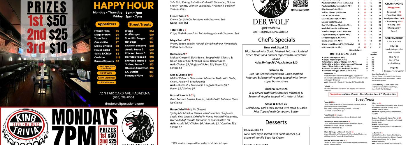Der Wolf Menu