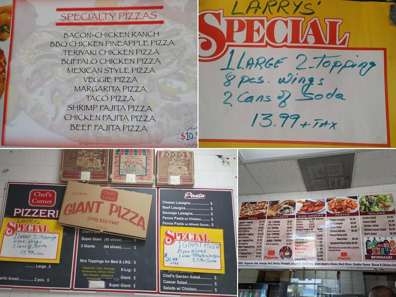 Chef's Corner Pizzeria Menu