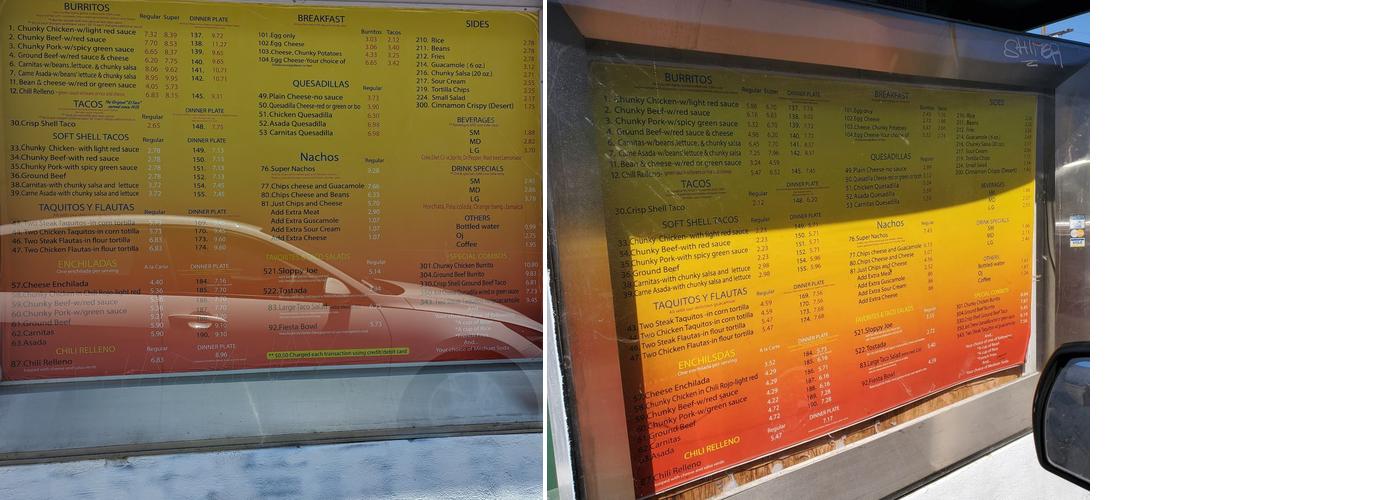 El Taco Menu