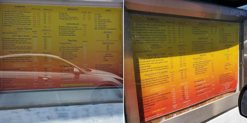 El Taco Menu