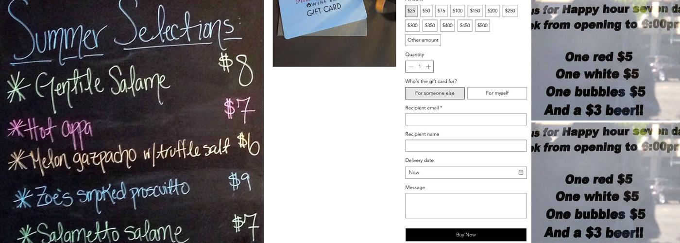 Residual Sugar Wine Bar Menu