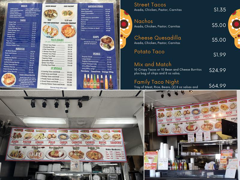 SP Tacos Menu