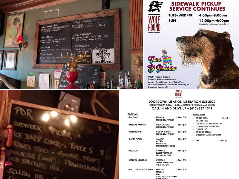 Wolfhound Bar Menu