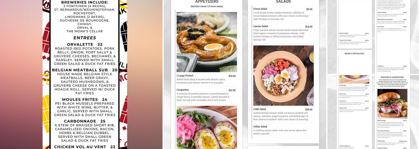 The Monk's Cellar Menu