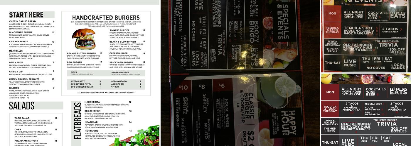 Brickyard Kitchen & Bar Menu