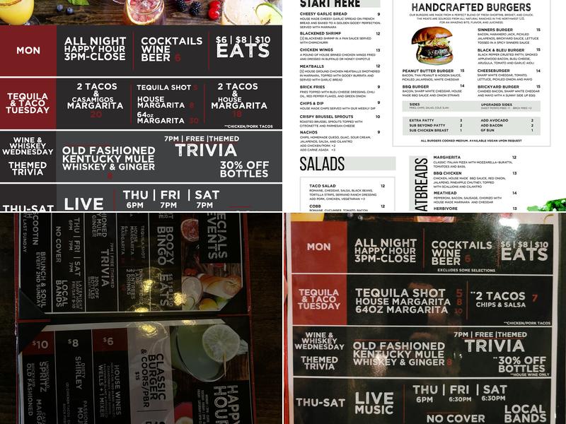 Brickyard Kitchen & Bar Menu