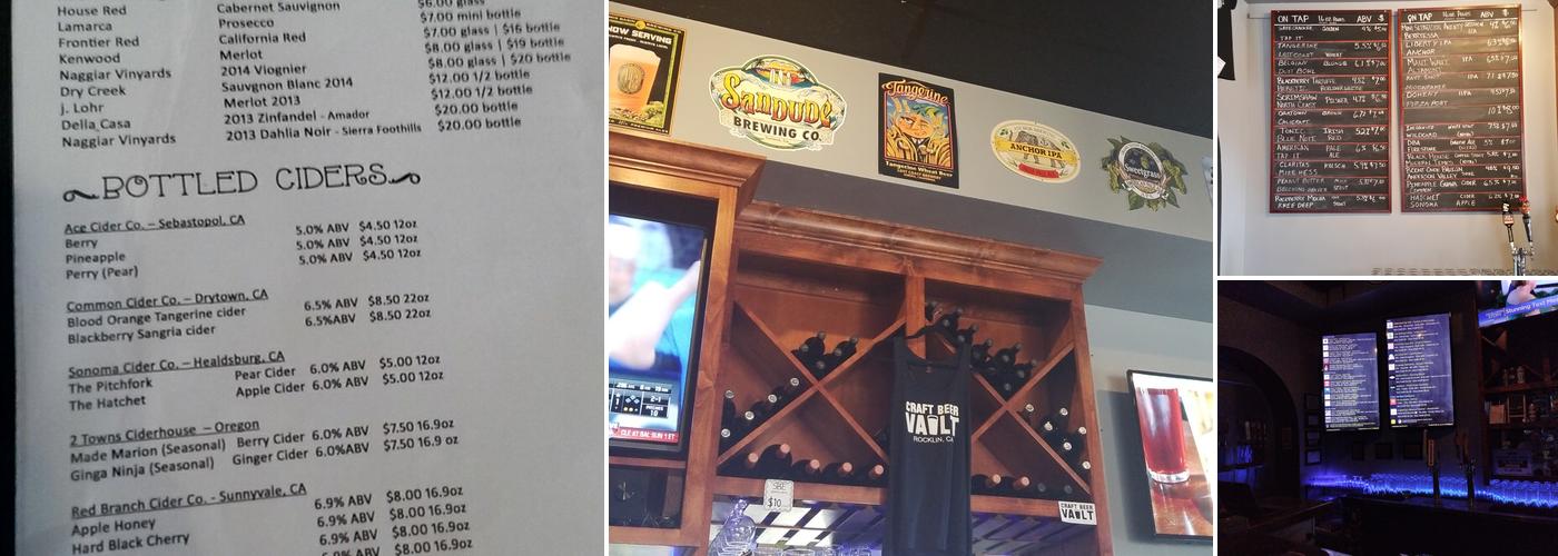 Craft Beer Vault Menu