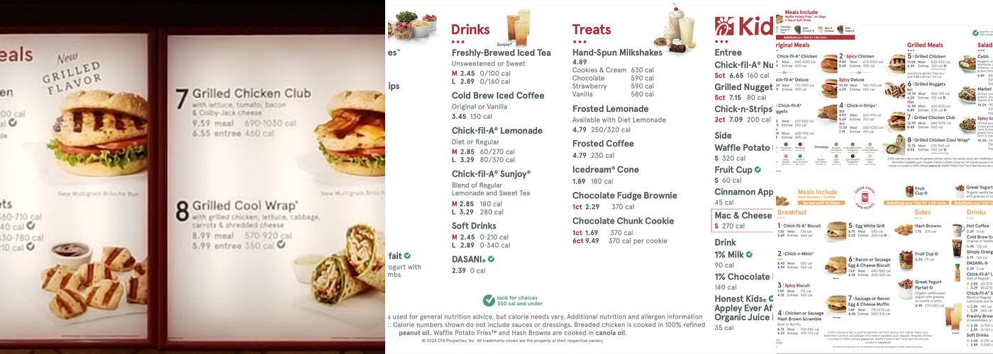 Chick-fil-A Menu