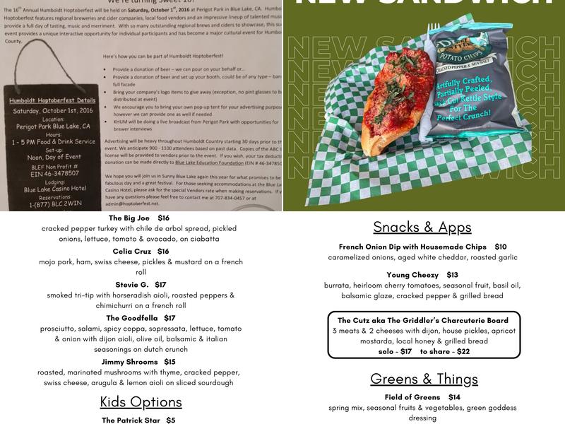 Taplands Menu