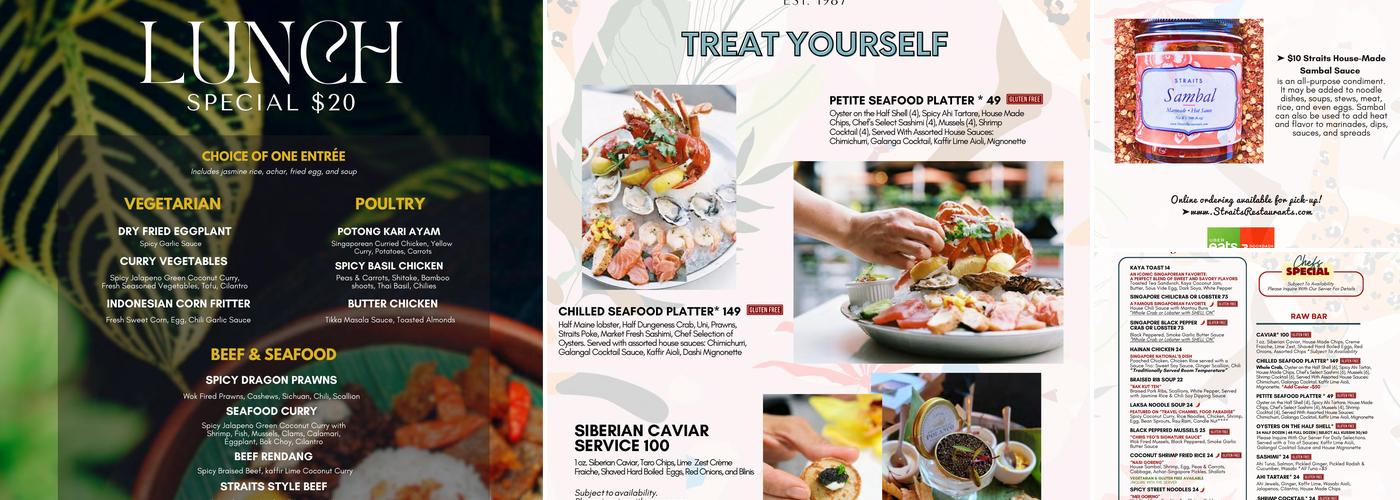 Straits Restaurant Menu
