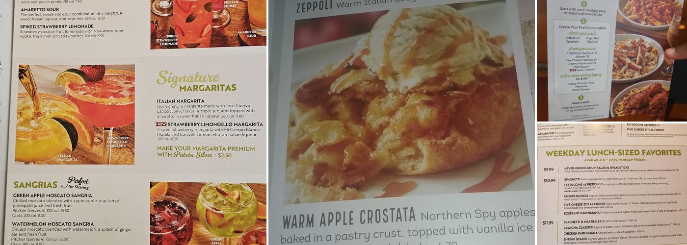 Olive Garden Italian Restaurant Menu