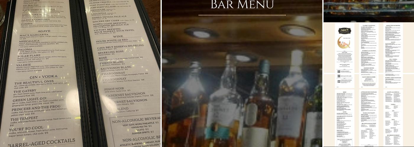 Mac's at 19 Broadway Menu