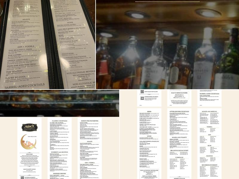 Mac's at 19 Broadway Menu