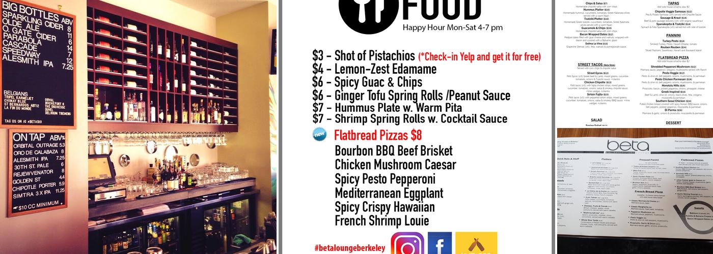 Beta Lounge Bar & Kitchen Menu