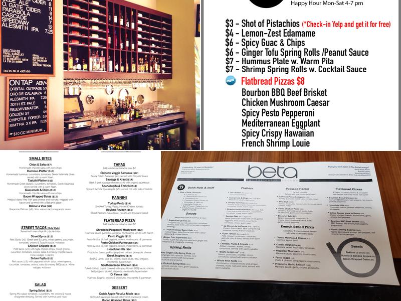 Beta Lounge Bar & Kitchen Menu
