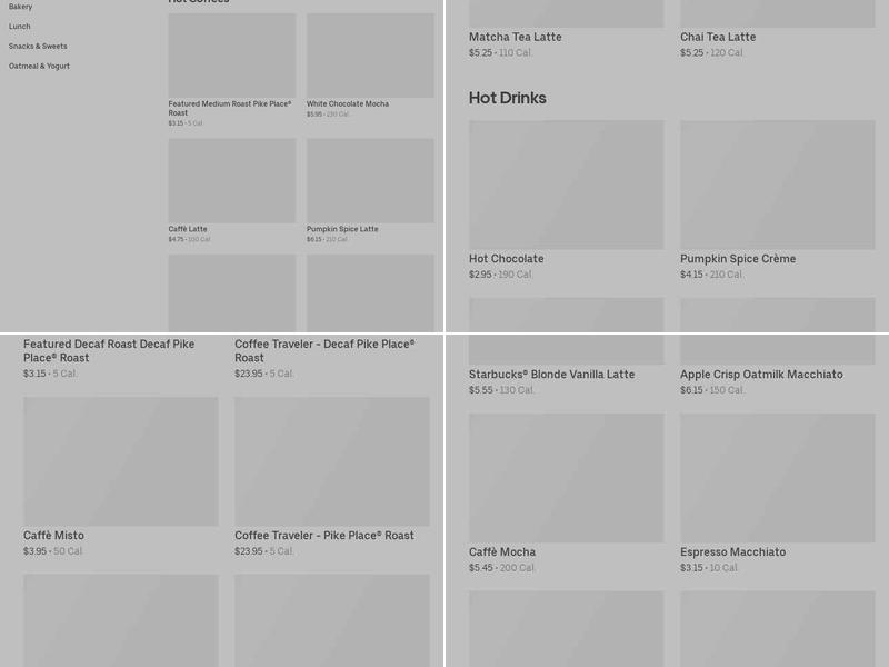 Starbucks Menu