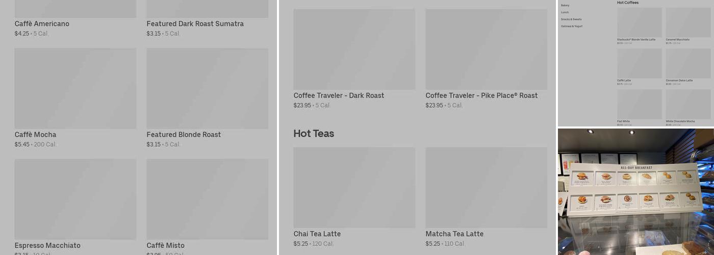 Starbucks Coffee Company Menu